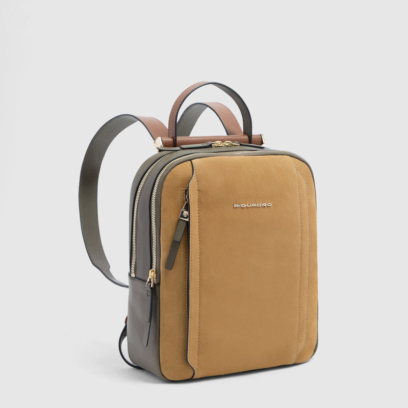 Women's RFID Leather Backpack for iPad® 11" - Hazelnut suede - photo 2