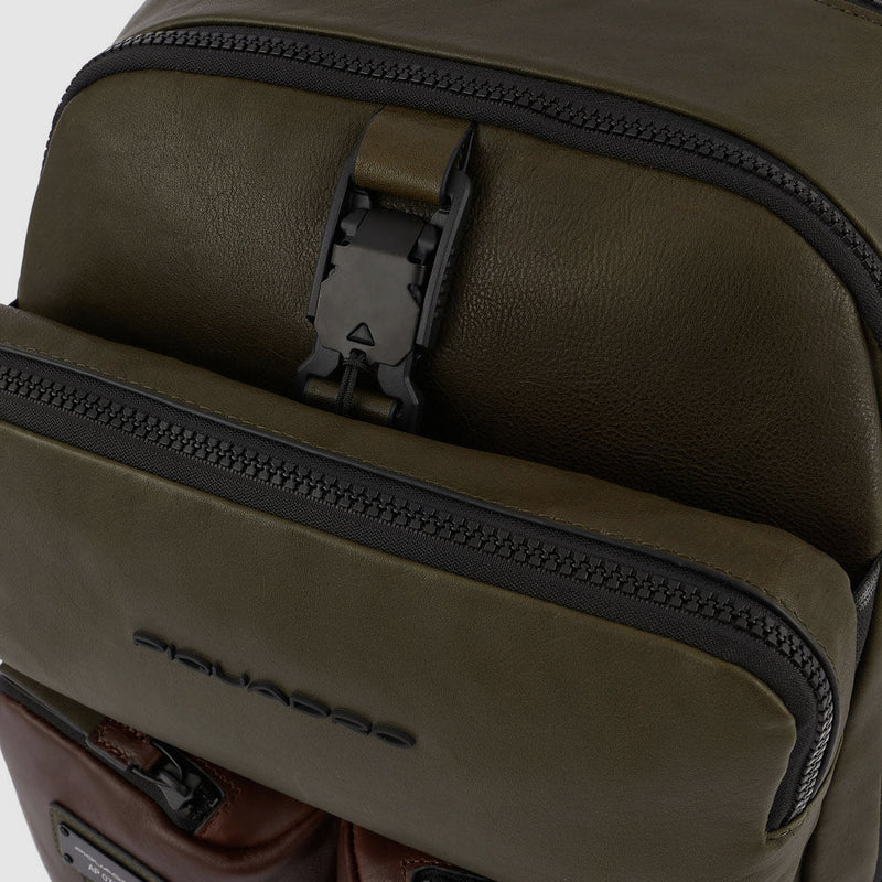 Leather Laptop Backpack 15.6" with Rain Cover