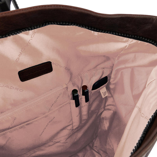 Roll-Top Leather Backpack for 15.6" Laptop - Dark brown - photo 5