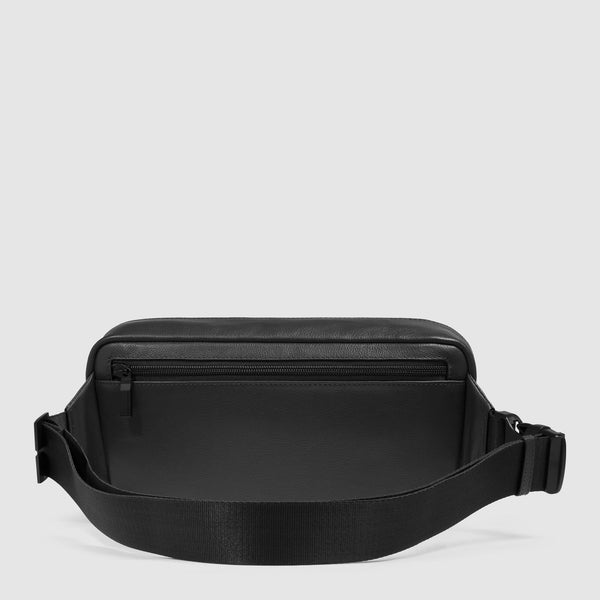 Leather Bum Bag with Anti-Theft Zips & RFID Protection - Black - photo 3