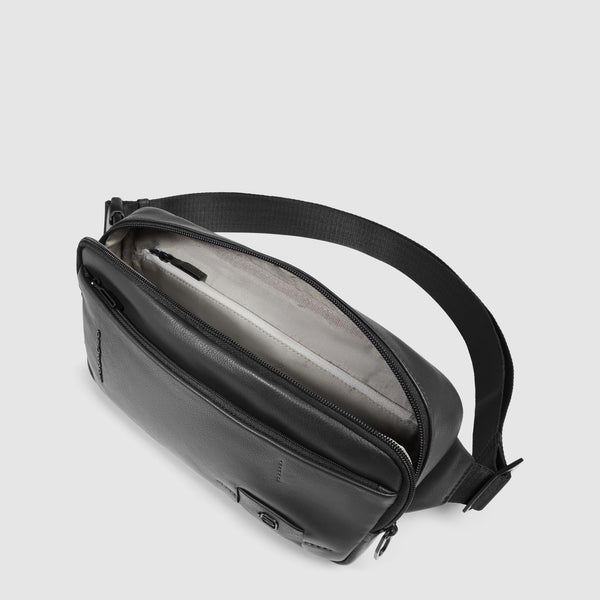 Leather Bum Bag with Anti-Theft Zips & RFID Protection - Black - photo 4