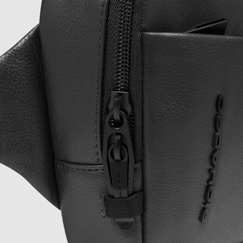Leather Bum Bag with Anti-Theft Zips & RFID Protection - Black - photo 5