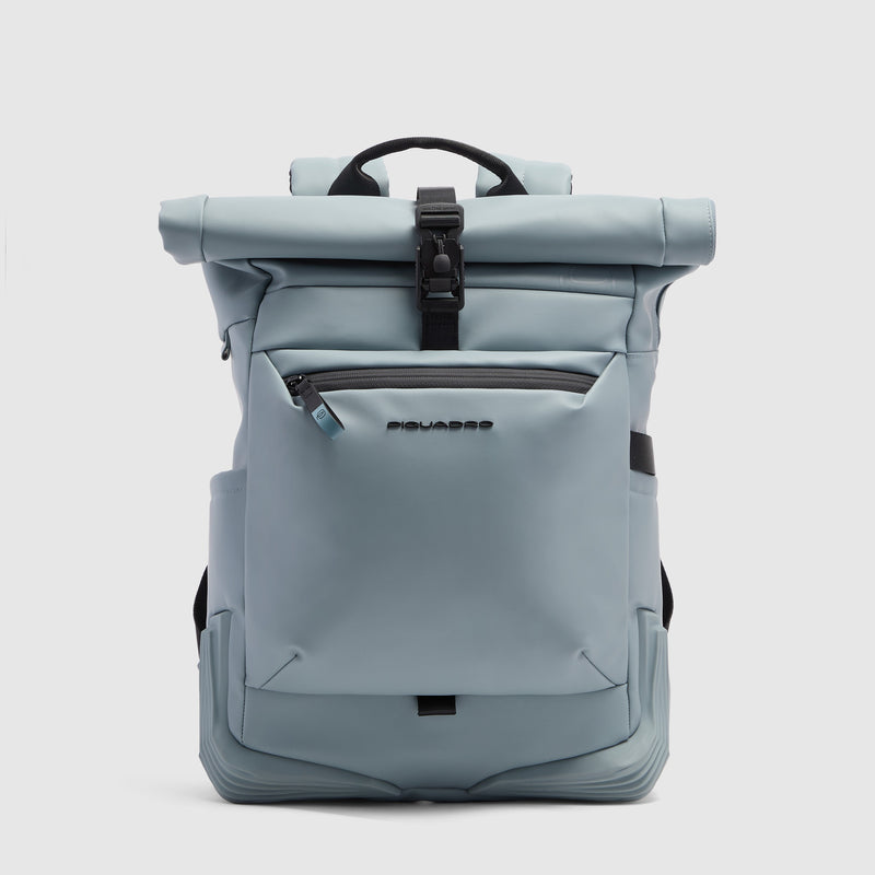 Zaino roll-top resistente all'acqua porta pc 15,6" - azzurro