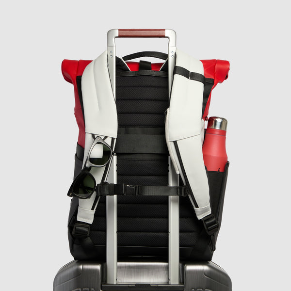 Roll-Top 15.6" Laptop Backpack Piquadro x Ducati - White/Red/Green - photo 3