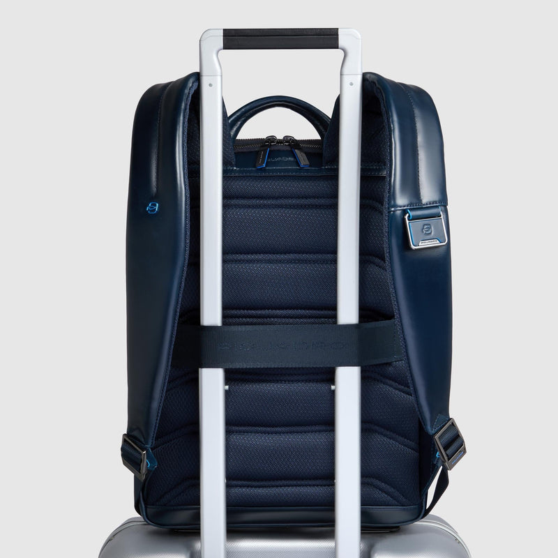 Personalizable Leather Laptop Backpack 14" - Night blue - photo 3