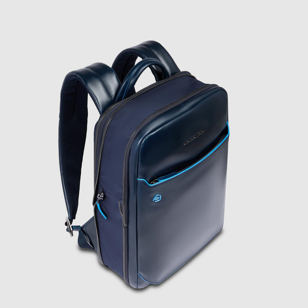 Personalizable Leather Laptop Backpack 14" - Night blue - photo 5