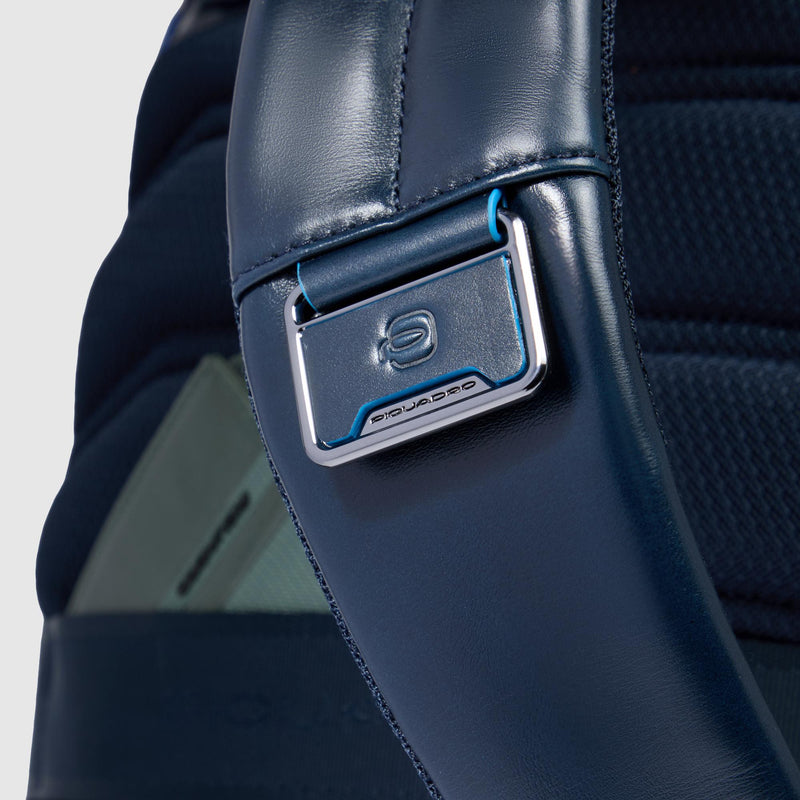 Personalizable Leather Laptop Backpack 14" - Night blue - photo 7