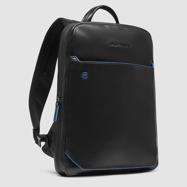 Personalizable Leather Laptop Backpack 14" - Black - photo 2
