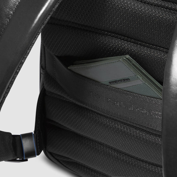 Personalizable Leather Laptop Backpack 14" - Black - photo 6