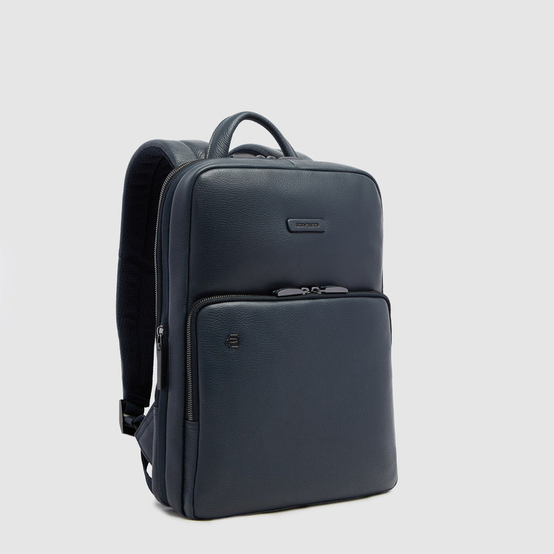 Slim Expandable Leather Laptop Backpack 14"