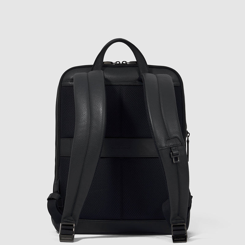Slim Expandable Leather Laptop Backpack 14" - Black - photo 3