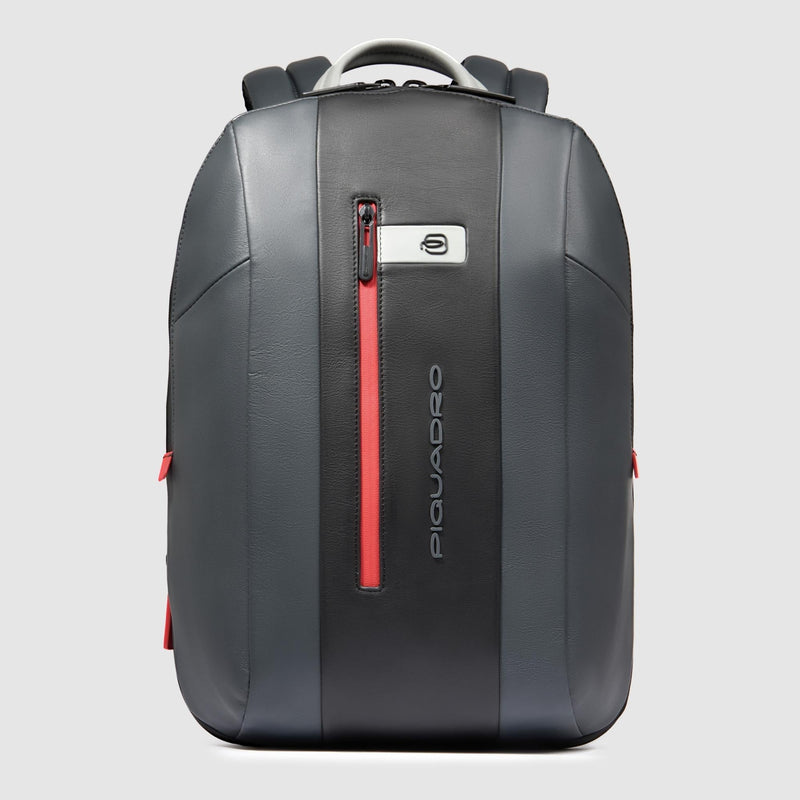 Expandable Leather Laptop Backpack 15.6" - Grey/Black