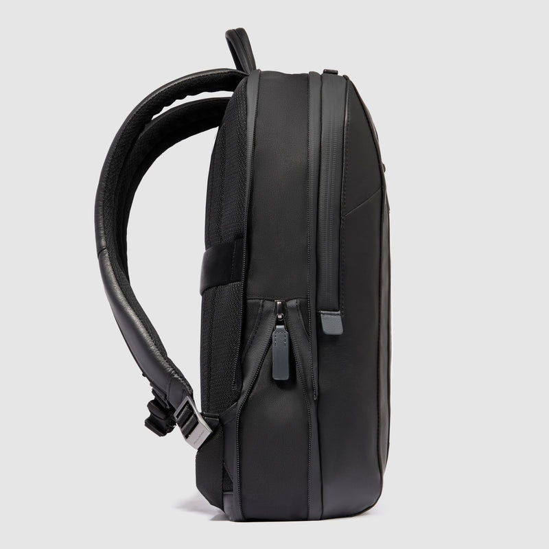 Expandable Leather Laptop Backpack 15.6" - Black - photo 4
