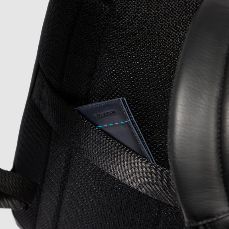 Expandable Leather Laptop Backpack 15.6" - Black - photo 7