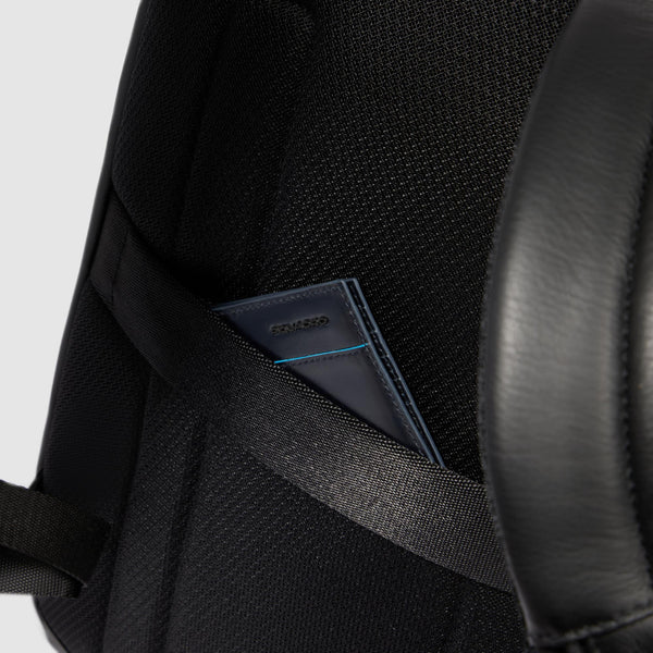 Expandable Leather Laptop Backpack 15.6" - Black - photo 7