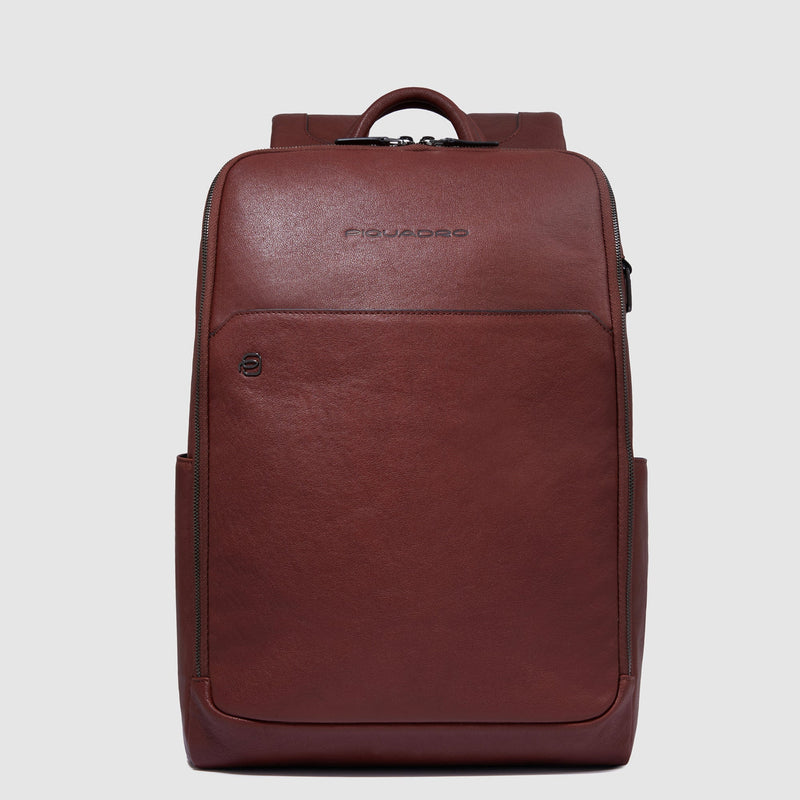 Leather Laptop Backpack 14" with Anti-Theft Cable - Tobacco