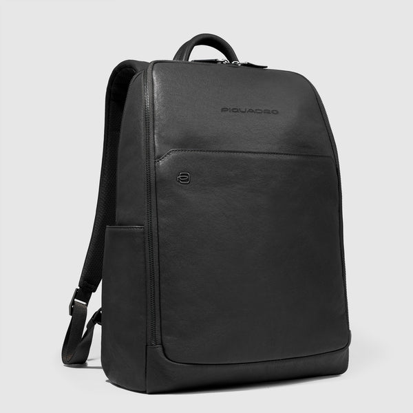 Leather Laptop Backpack 14" with Anti-Theft Cable - Black - photo 2