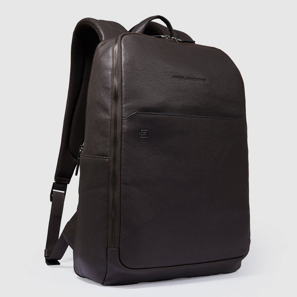 Leather Laptop Backpack 15.6" Black Square - Dark brown - photo 2