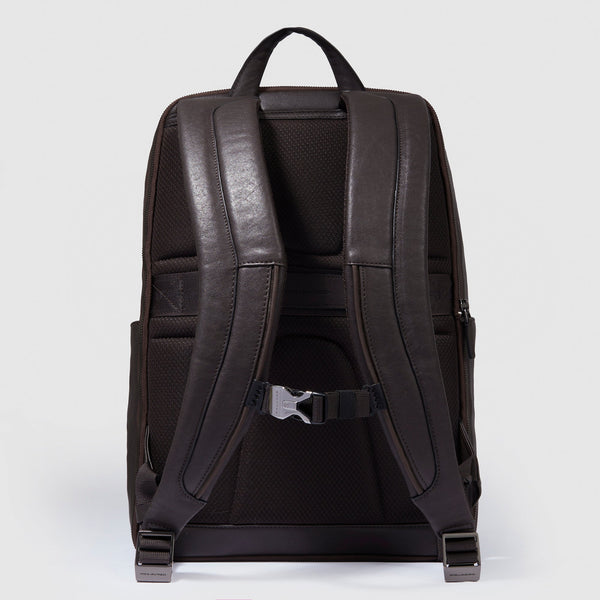 Leather Laptop Backpack 15.6" Black Square - Dark brown - photo 3