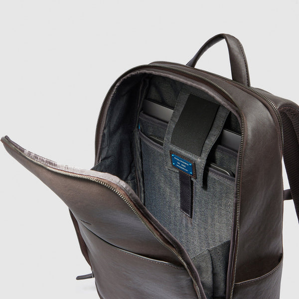 Leather Laptop Backpack 15.6" Black Square - Dark brown - photo 4