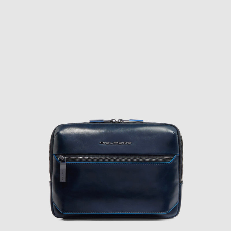 Leather iPad® mini Crossbody Bag with AirPods® Pocket - Night blue