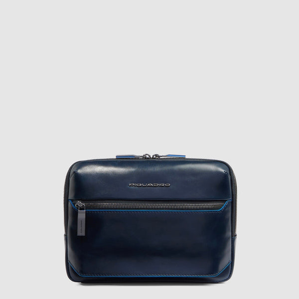 Leather iPad® mini Crossbody Bag with AirPods® Pocket - Night blue