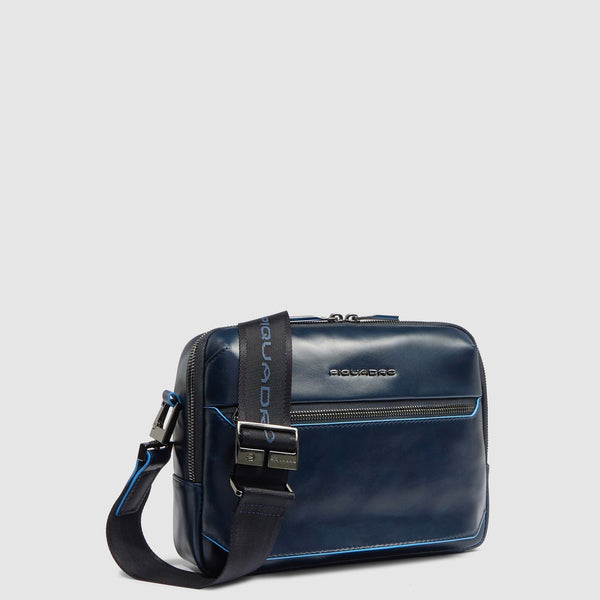 Leather iPad® mini Crossbody Bag with AirPods® Pocket - Night blue - photo 2