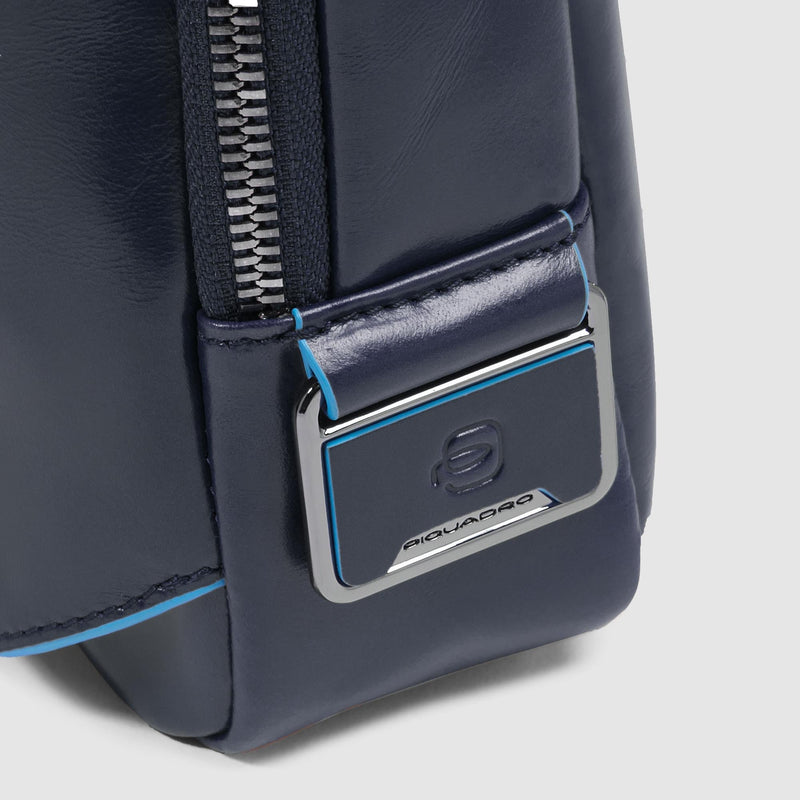 Leather iPad® mini Crossbody Bag with AirPods® Pocket - Night blue - photo 5