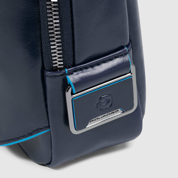 Leather iPad® mini Crossbody Bag with AirPods® Pocket - Night blue - photo 8