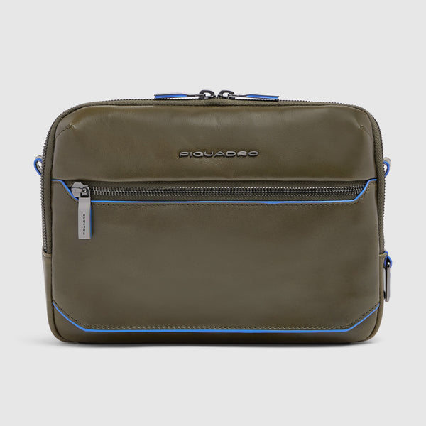 Leather iPad® mini Crossbody Bag with AirPods® Pocket - Olive green