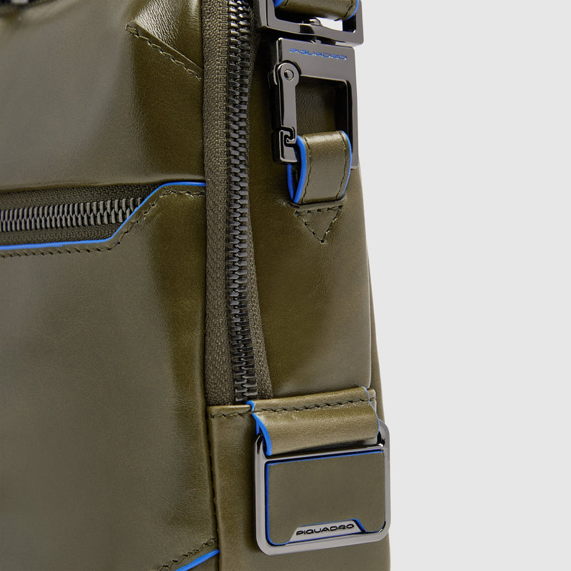 Leather iPad® mini Crossbody Bag with AirPods® Pocket - Olive green - photo 6