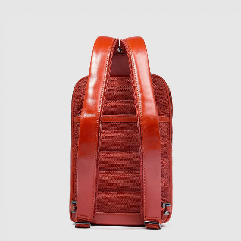 Leather Sling Bag Convertible to Backpack - Orange - photo 3