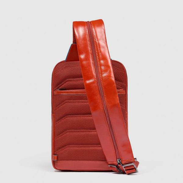 Leather Sling Bag Convertible to Backpack - Orange - photo 4