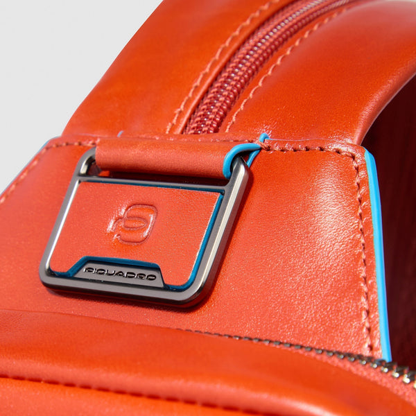 Leather Sling Bag Convertible to Backpack - Orange - photo 5