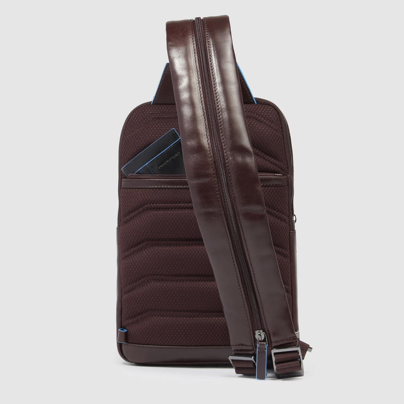 Leather Sling Bag Convertible to Backpack - Mahogany - photo 3