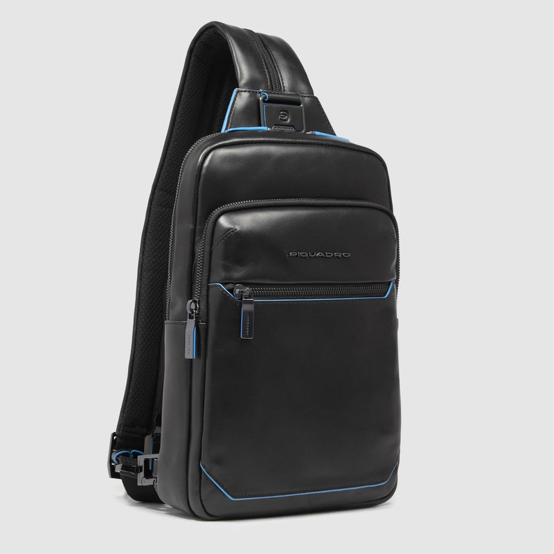Leather Sling Bag Convertible to Backpack - Black - photo 2