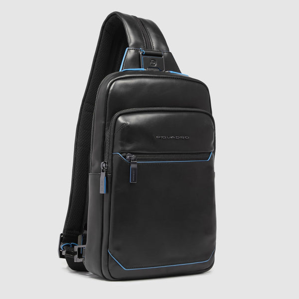 Leather Sling Bag Convertible to Backpack - Black - photo 2