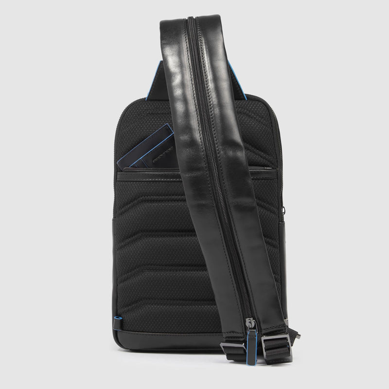 Leather Sling Bag Convertible to Backpack - Black - photo 3