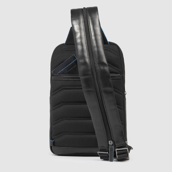 Leather Sling Bag Convertible to Backpack - Black - photo 3