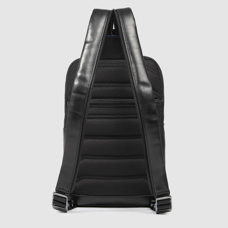 Leather Sling Bag Convertible to Backpack - Black - photo 4