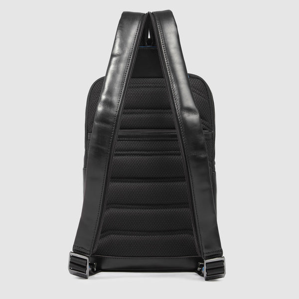 Leather Sling Bag Convertible to Backpack - Black - photo 4