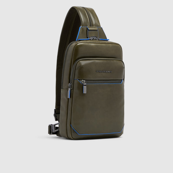 Leather Sling Bag Convertible to Backpack - Olive green - photo 2