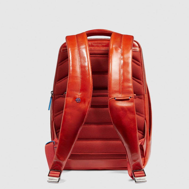 Leather Laptop Backpack 14" Blue Square, Cable Lock - Orange - photo 3