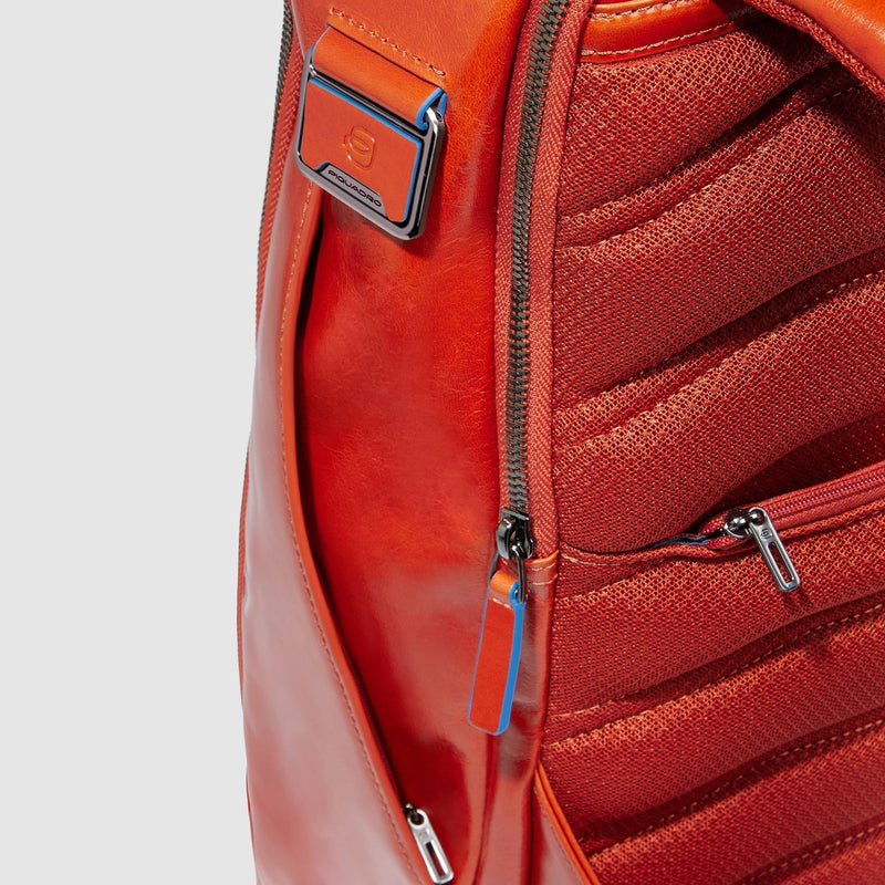 Leather Laptop Backpack 14" Blue Square, Cable Lock - Orange - photo 6
