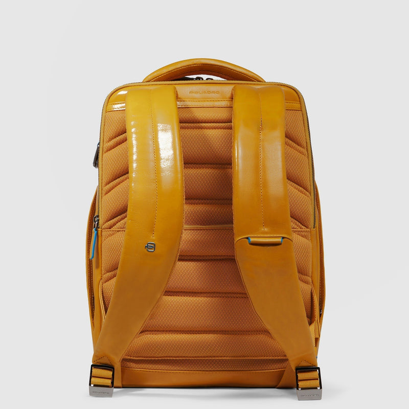 Leather Laptop Backpack 14" Blue Square, Cable Lock - Yellow - photo 3