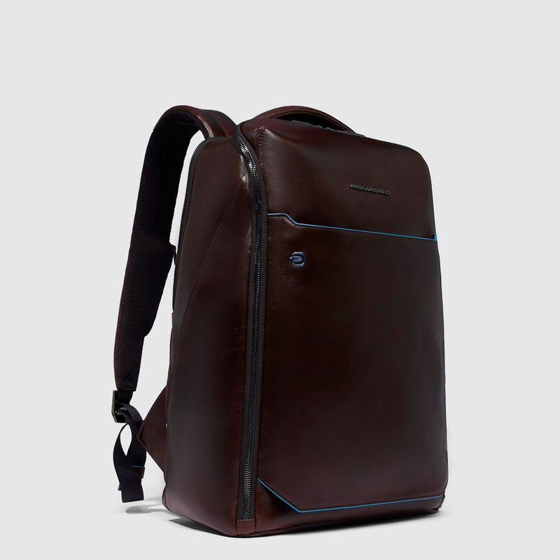 Leather Laptop Backpack 14" Blue Square, Cable Lock - Mahogany - photo 2