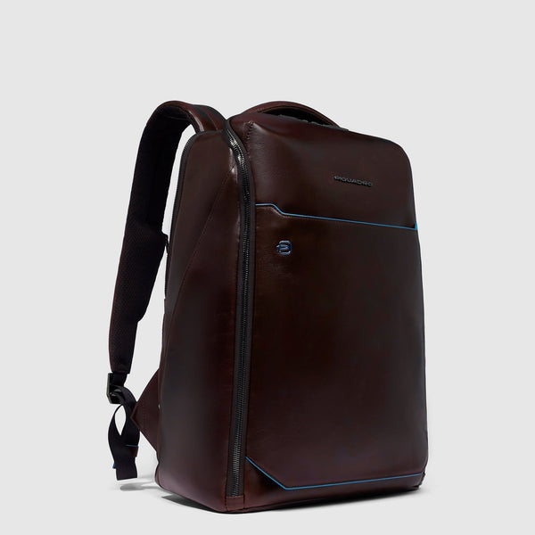 Leather Laptop Backpack 14" Blue Square, Cable Lock - Mahogany - photo 2