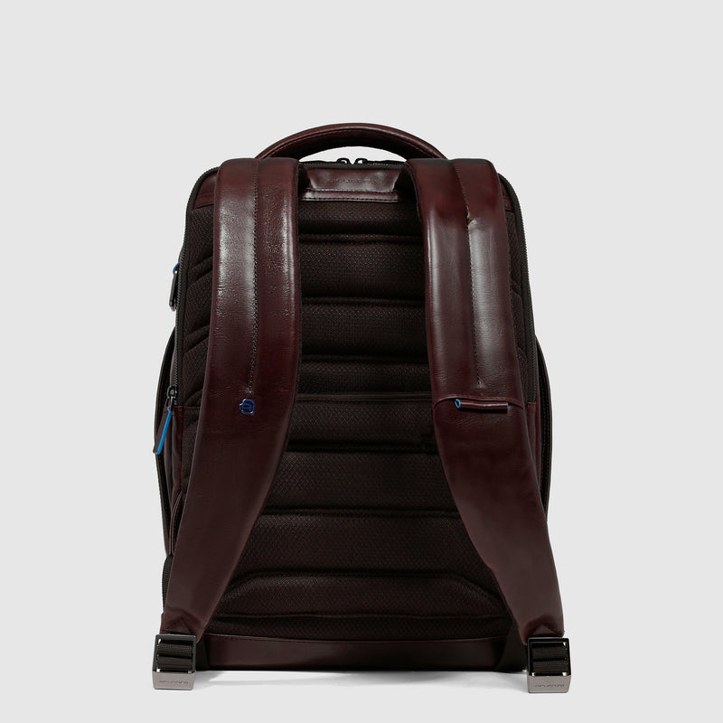 Leather Laptop Backpack 14" Blue Square, Cable Lock - Mahogany - photo 3