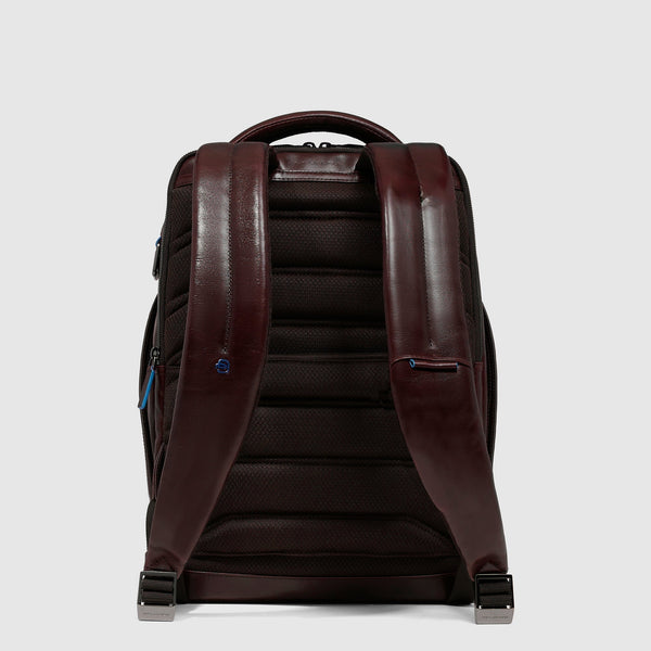 Leather Laptop Backpack 14" Blue Square, Cable Lock - Mahogany - photo 3