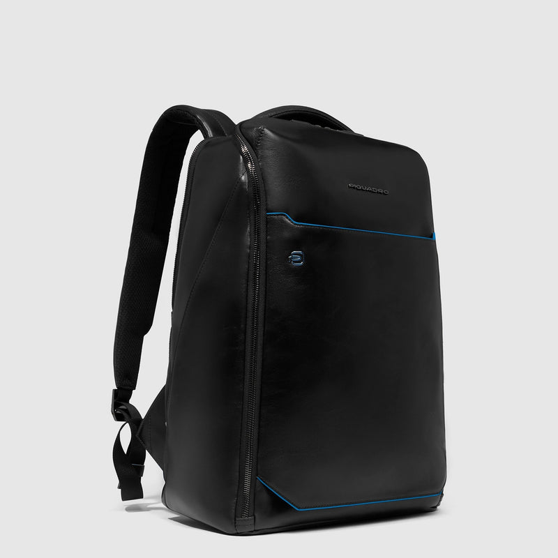Leather Laptop Backpack 14" Blue Square, Cable Lock - Black - photo 2